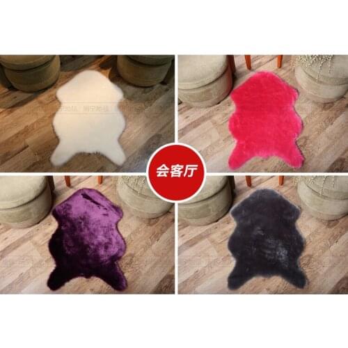 New hot sale Soft Sheepskin Warm Hairy Carpet Seat Pad Bedroom Floor Mat Sofa Chair Cushion Cover Plain Skin Fur Rugs