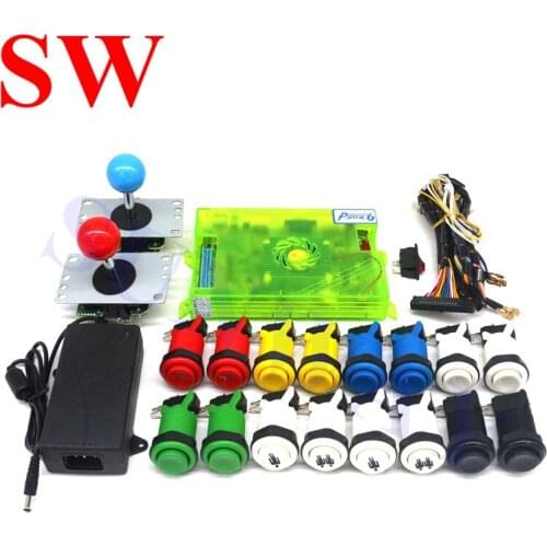 Pandora box 6 DIY Arcade Kits with 1300 in 1 games + Arcade 5pin joystick+Happ Buttons+Wire Harness+Power switch for PC Home TV