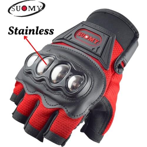 Suomy Motorcycle Protective Half Finger Men Motorcycle Fingerless Gloves Biker Motocross Gloves Summer Gloves Motorcyclist
