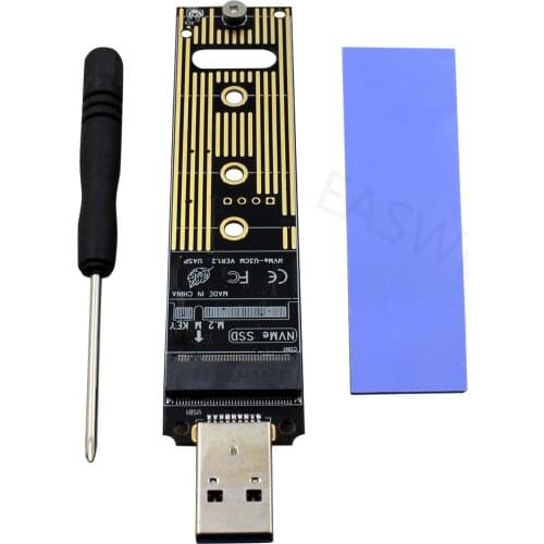 NVME to USB M.2 SSD Adapter to USB 3.1 Type-A Card Gen 2 Bridge Chip to M2 Key M