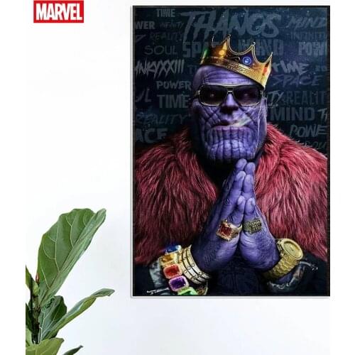 Marvel Avengers Movie Poster And Print Thanos With Crown Superhero Canvas Painting Wall Art Living Bedroom Home Decor Cuadros