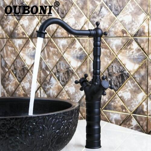Bathroom Professional oil rubbed bronze Luxury Taps Bathroom Basin kitchen Sink Swivel Mixer Vessel Tap Faucet M