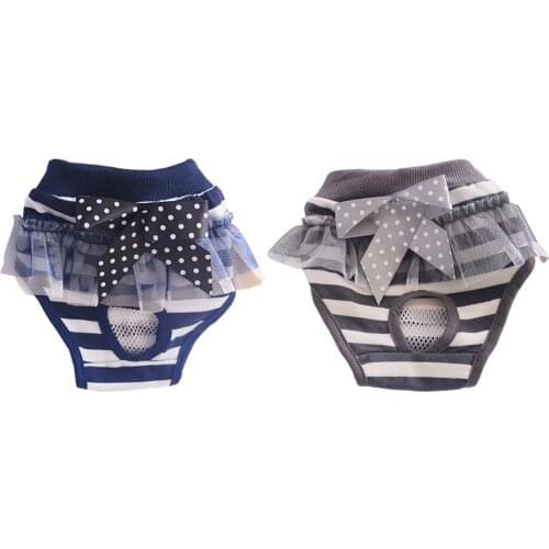Adjustable Pet Dog Safe Physical Pant Female Dog Sanitary Nappy Diaper, Cloth Material - S and L, Blue/Coffee Optional