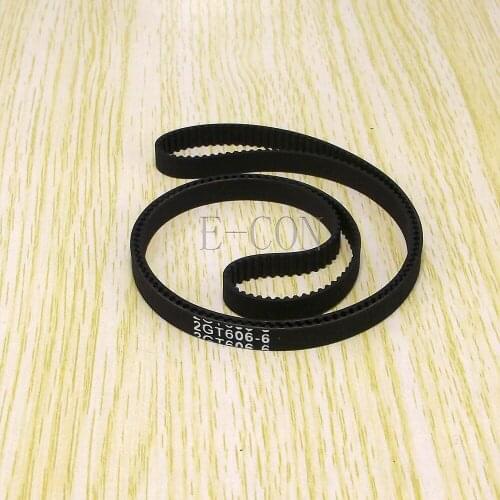 10pcs/lot 606-GT2 Loop Timing Belt Width 6mm GT2 Belt Rubber Fiberglass Inner Length 606mm 303 Teeth for GT2 Timing Pulley
