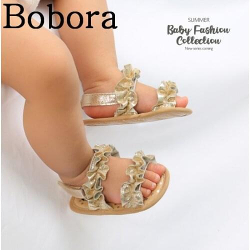 Bobora Summer Sandals Boys Girls Sandals Solid Color Soft Soled Anti-Slip Children Kids Shoes Summer Beach Sandals
