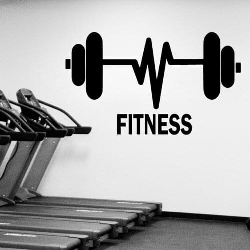 Weightlifting Barbells Wall Decal Gym Sport Vinyl Wall Sticker Fitness Club Decoration Fitness Logo Wallpaper Art Mural