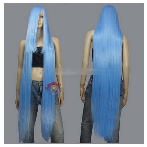 Sush##@@0028885++Heat Styable Wigs Extra long Bang Blue Cosplay