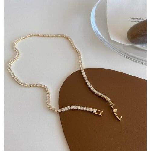 ZN New Trend Gold Plated Choker Necklaces for Women Delicate Zircon Chain Necklace Jewelry For Girls Mom Girfriend