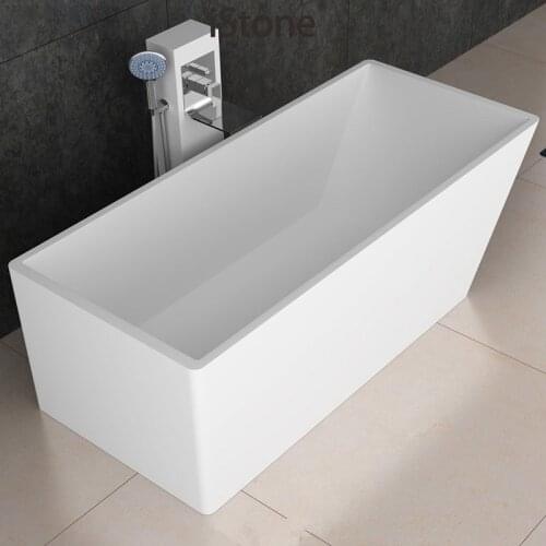 Solid Surface Stone CUPC Approval Bathtub Rectangular Freestanding Corian Matt Or Glossy Finishing Tub RS6505