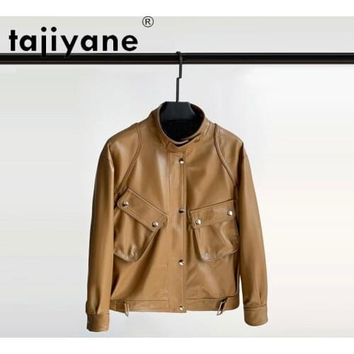 Tajiyane Spring Autumn Real Leather Clothes for Women Ladies Genuine Sheepskin Coats Woman Cloth Cargo Mujer Chaqueta TN2044