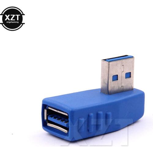 10pcs/Lot Newest Hot Right Angle 90 degree USB 3.0 Male To A Female Adapter Converter