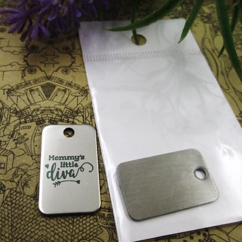 10pcs--"mommys little diva"stainless steel charms 5 styles for choosing DIY Charms for necklace bracelets