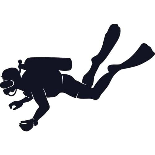 13.5*9.4CM Carrying Oxygen Tanks Diver Car Sticker Waterproof Diving Equipment Stickers C7-0034