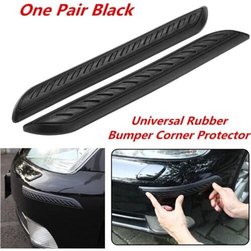 2pcs Black Car Rubber Door Sticker Bumper Corner Protector Anti-Kick Scratch Pad Scratch Proof Textured Pad Sill Strip Guard