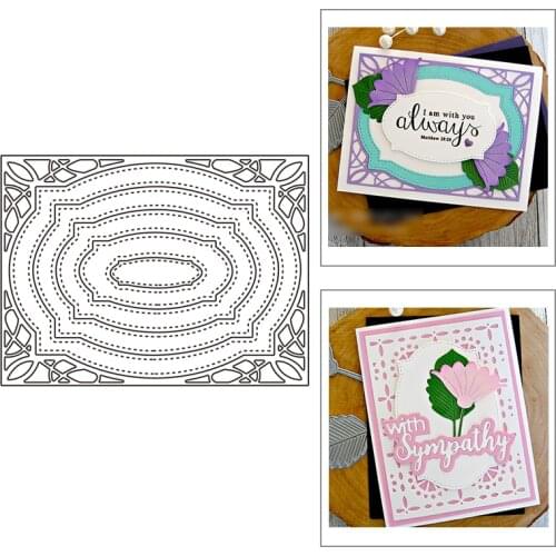 2021 New Rectangle Background Metal Cutting Dies For DIY Craft Embossing Making Greeting Card Album Scrapbooking No Stamps Sets