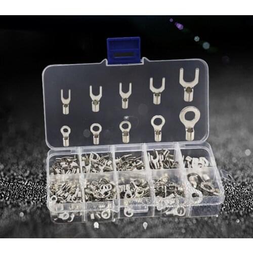 320Pcs Multiple Models Fork Shape Cold Pressed Wire Connector Copper OT/UT Terminal Blocks Set Terminals Assortment Kit
