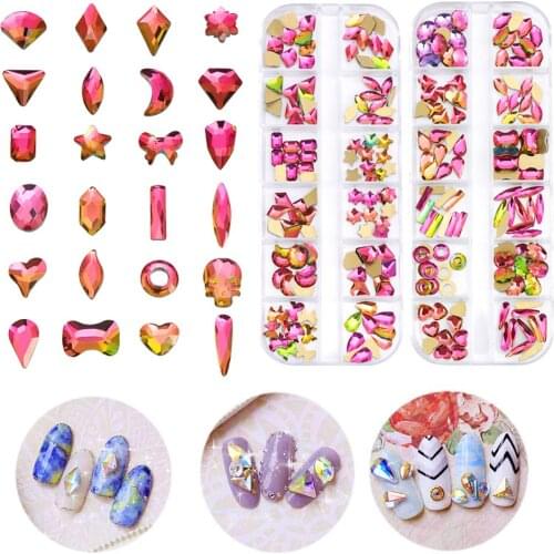 3D Crystal Glass Rhinestones Nail Decoration Colorful Glitters With Hard Case DIY Nail Art Decorations Stone