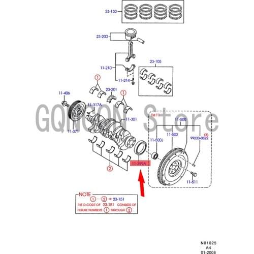 CAR crankshaft rear oil seal For dMo nd eoF oc usF ies taL ynx Lia taT ier raL as er Crankshaft sealing rubber ring cover