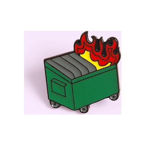 Dumpster Fire Enamel Pins Bad Hair Day Brooches Badges Fashion lapel Pin New year Gifts for Friends Wholesale