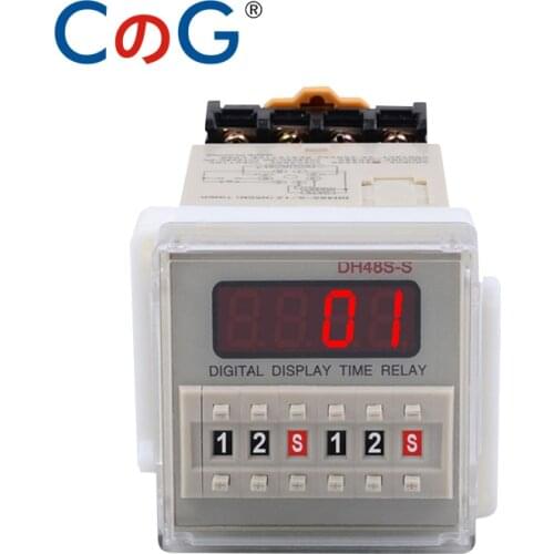 CG DH48S-2Z Digital display time relay DH48S electric delay timery 0.01S-99H99M 8PIN with base