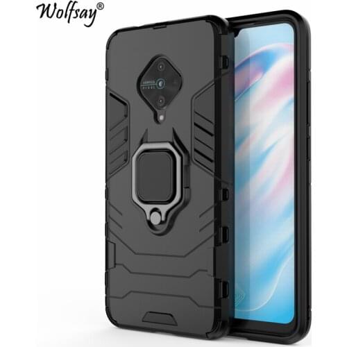 For Vivo V17 Case, Vivo Y9s Car Holder Armor Cases Hard PC & Soft Silicone Cover for Vivo V17 China/S1 Pro(Global) With Magnet