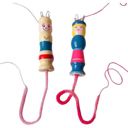 Free Shipping Wooden French Doll knitting loom Rope Weaving Tool Easy Rope Weaving handmade crafts needlework