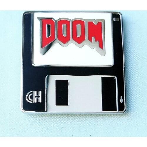 Doom Floppy Disk DOS Game Enamel Brooch Pin Backpack Hat Bag Collar Lapel Pins Badges Women Mens Fashion Jewelry Accessories