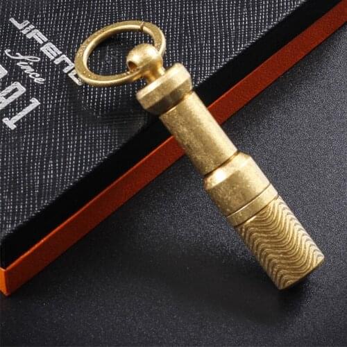 Copper Alloy Cigar Punch Vintage Bronze Cigar Cutter Puncher Drill Hole Function Key Pendant Pocket Smoke Cigars Accessories