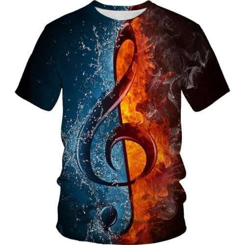 Summer new 3D mens and womens T-shirts, beautiful music, cool patterns, 3DT shirts, summer trends, short sleeves