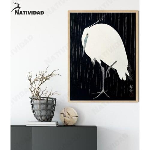 Pigeon Chinese Ink Painting Canvas Painting Wall Art Decor Black and White Minimalist Poster Living Room Bedroom Home Decoration