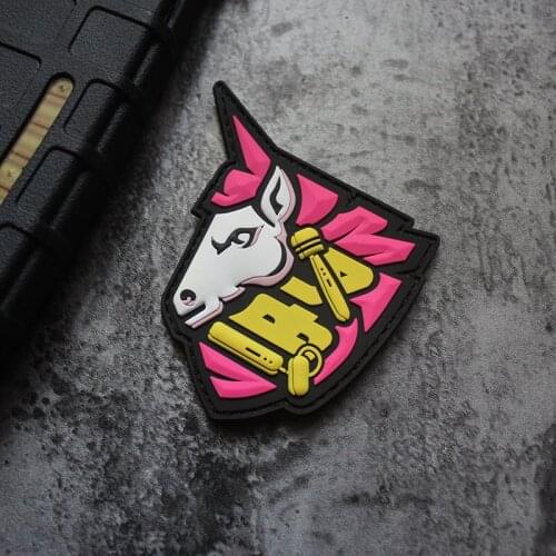 Chinese Character Coquettish Funny 3D PVC Patch Tactical Badges Horse Animal Military For Clothes Backpack Vest Stickers Decor