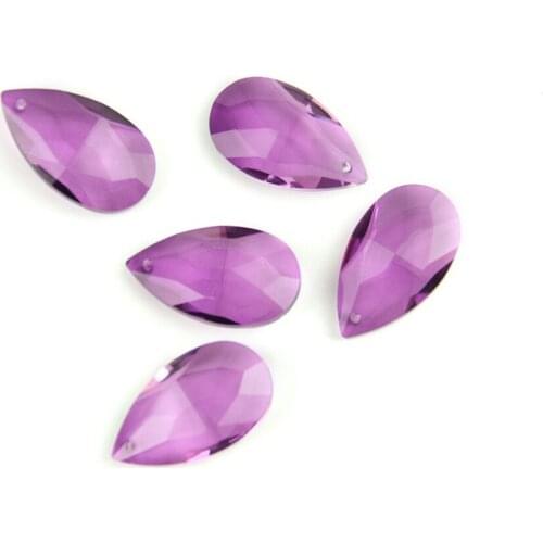 38mm-76mm Dark Purple Crystal Chandelier Almond Part Pendant Glass Trimming Parts Ornament Crystal Prism For Wedding