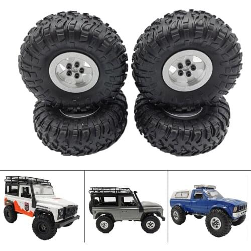 4WD RC Car Metal Upgraded Wheel Hub w/ Rubber Tires For WPL B14 B24 MN D90 91 96 99 99S model Car Repair Tool Parts Replacement