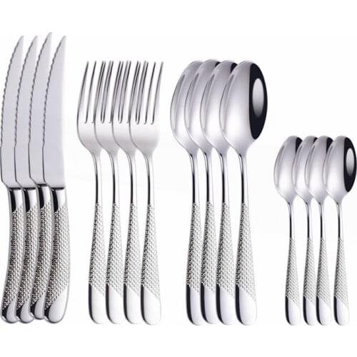 Stainless Steel Cutlery Set 24 Pieces Kitchen Set Dinnerware Mirror Silver Dinner Set Spoon Fork Knife Tableware Dropshipping
