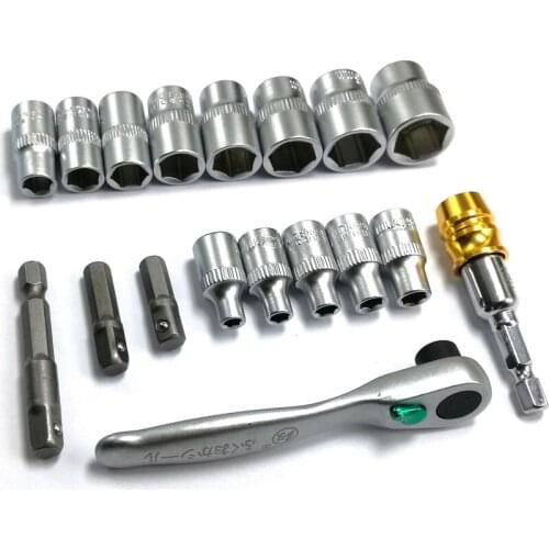 4mm-14mm Socket Wrench Set , Mini Hex Socket Ratchet Handle Wrench Tools，H018