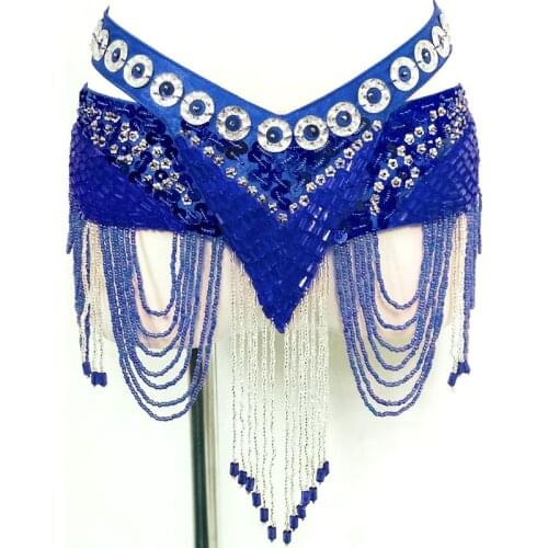 New belly dance waist chain high-end show belt exercise clothing girdle India dance lengthened widened waist chain