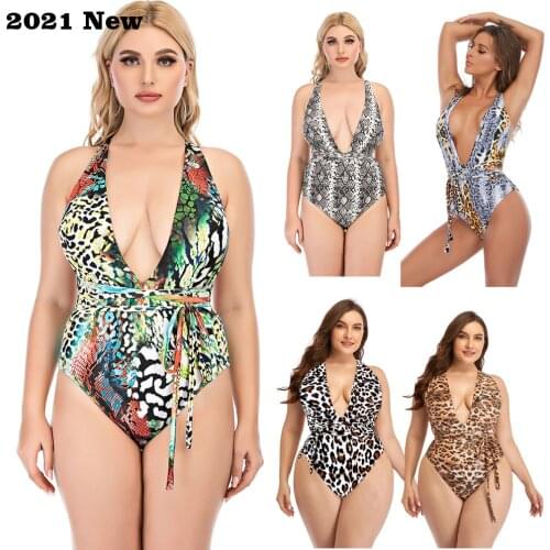 2021 New Women Plussize Swimsuit One Piece Swimwear Plus Large Big Size Sexy Swimming Bathing Suits Beachwear Wear For Female