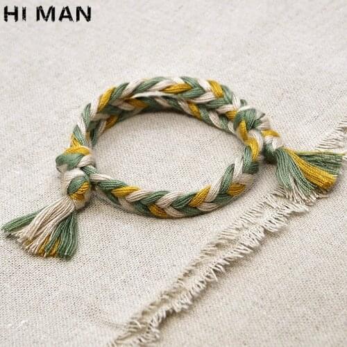 New Design Ethnic Multicolor Handmade Cotton Rope Bracelet Women Fashion Charm Yoga Bracelets & Bangle Creative Gift Wholesale