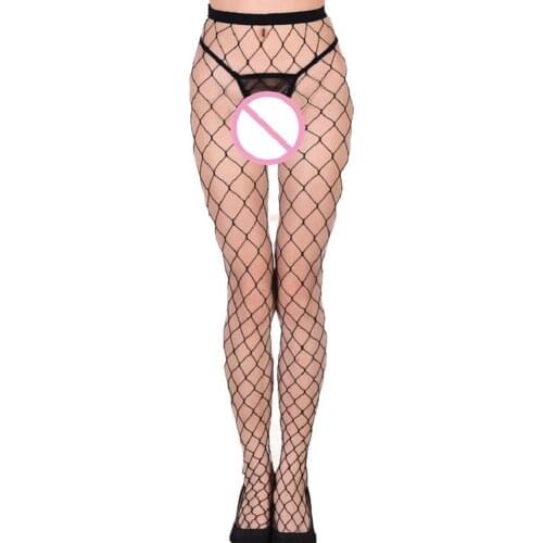 New Women Mesh Net Pantyhose Sexy Lingerie High Waist Elastic Medias Rejilla Female Thigh Transparent Kousen Fishnet Stockings