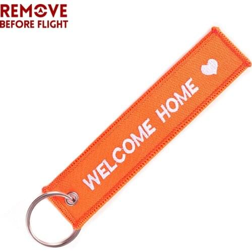 New Pop Key Chain Embroidery Car Motorcycle Key Ring Safety Tag Holder Welcome Home Keychains llavero Aviation Gift Accessories