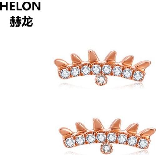 Solid 18k Rose Gold SI/H Natural Diamonds Stud Earrings Engagement Wedding Earrings Fine Jewelry Classic