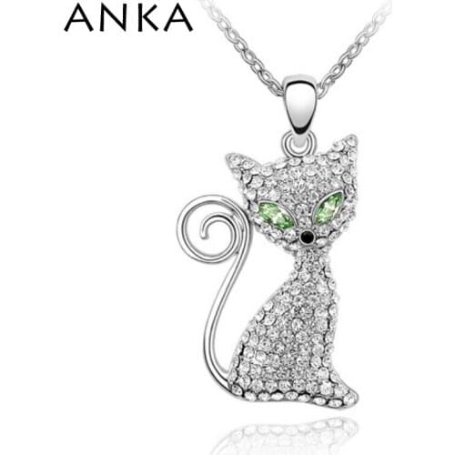 ANKA Wholesale Retail Fashion For Cat Design Crystal Necklace Jewelry Main Stone Crystals from Austria #77942
