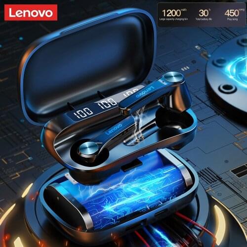 Original Lenovo QT81 Wireless Headphones TWS True Bluetooth-compatible Touch Control LED Display Big Battery1200mAh Charging box