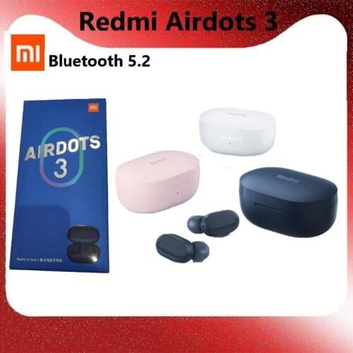 Original Xiaomi Redmi Airdots 3 TWS True Wireless Bluetooth Earphone Stereo bass 5.2 Headset With Mic Handsfree Earbuds Air3 S