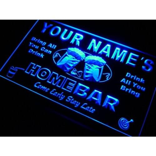 P-tm Name Personalized Custom Home Bar Beer Mug LED Neon Sign 7 Colors or Multicolor with 5 Sizes Round or Rectangle Shape