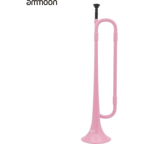 Ammoon B Flat Bugle Cavalry Trumpet Environmentally Friendly Plastic with Mouthpiece for Band School Student