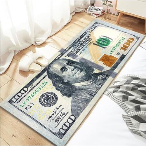 Anti-Slip US Dollar 3D Carpet for Living Room Rectangle Area Rugs Floor Mat Bedside Hallway Doormat Home Kids Bedroom Decor