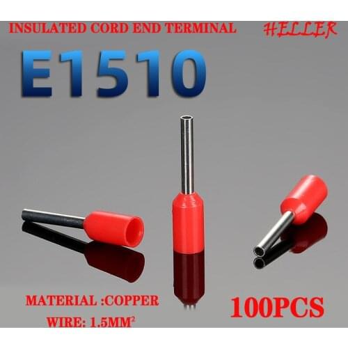Wire connect 100pcs Insulated connector Terminal Crimp Terminator cold pressed insulated termina European wiring E1510