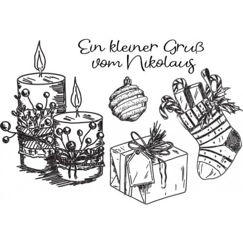 Christmas gift with German Words Transparent Clear Silicone Stamp/Seal for DIY scrapbook/photo album Decorative clear stamp