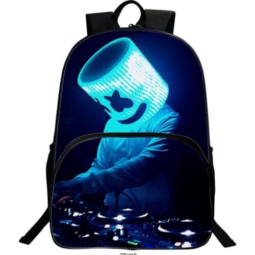 DJ Marshmello Backpack Kids Cartoon Schoolbag Boys Girls Student Bookbag Children Knapsack Men Women Travel Rucksack Gift